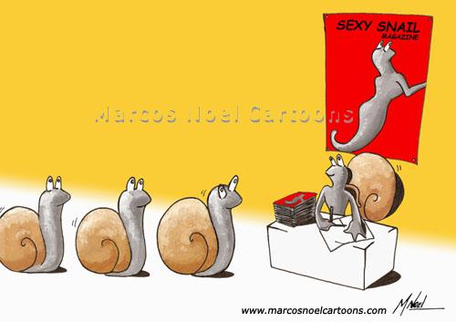 Cartoon: Sexy Snail Magazine (medium) by Marcos Noel tagged animals,comic,nature