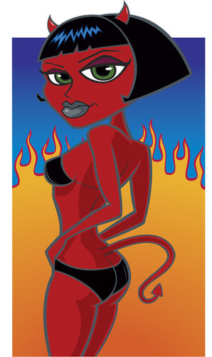 Cartoon: Devil Girl Cartoon Character (medium) by Coghill Cartooning tagged devil,woman,cartoon,character,design,girl,sexy,cute,pinup