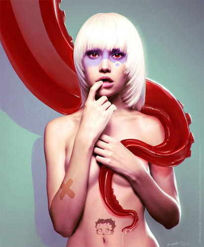 Cartoon: Best Friends (medium) by fantasio tagged best,friends,illustration,digital,painting,tentacle,jelly,pinup
