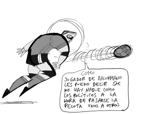 Cartoon: Handball (medium) by elrubio tagged handball,politicians