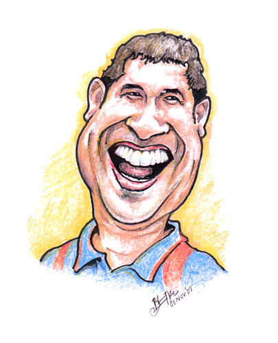 Cartoon: Sachin Tendulkar (medium) by bharatkv tagged sachin,tendulkar,cricket,indian,world,cup,batsman,str