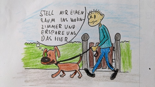 Cartoon: Gassi gehen (medium) by komika tagged hund,gassi