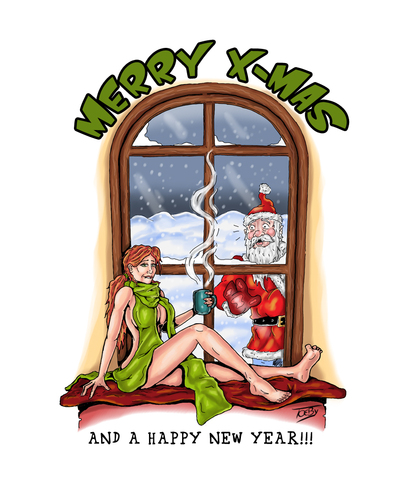 Cartoon: Merry X-Mas (medium) by Toeby tagged santa,claus,redhead,christmas,toeby,mark,töbermann