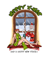 Cartoon: Merry X-Mas (small) by Toeby tagged santa claus redhead christmas toeby mark töbermann
