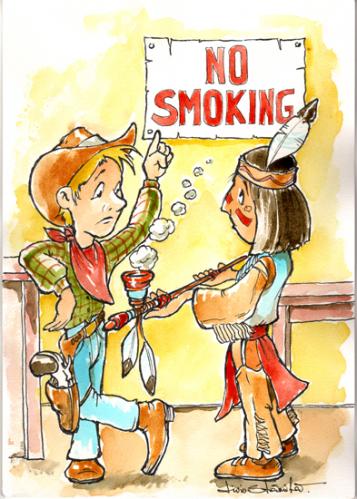 Cartoon: the pipe of peace (medium) by Liviu tagged pipe,peace,no,smoking,