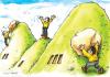 Cartoon: top of the hill (small) by Liviu tagged hills podium valuescale 
