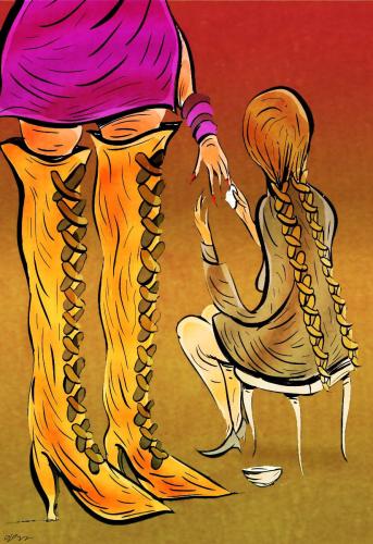 Cartoon: hair (medium) by oguzgurel tagged humor
