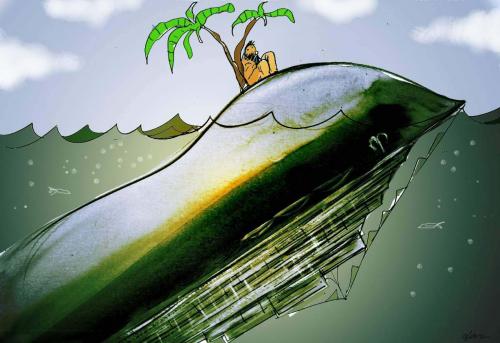 Cartoon: island (medium) by oguzgurel tagged humor