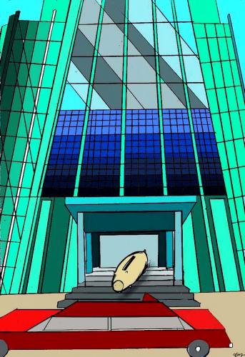 Cartoon: skyscraper (medium) by oguzgurel tagged humor,