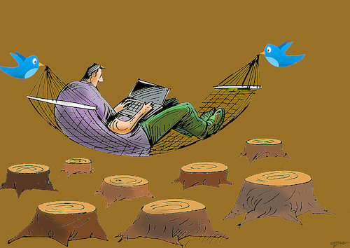 Cartoon: social media (medium) by oguzgurel tagged social,media
