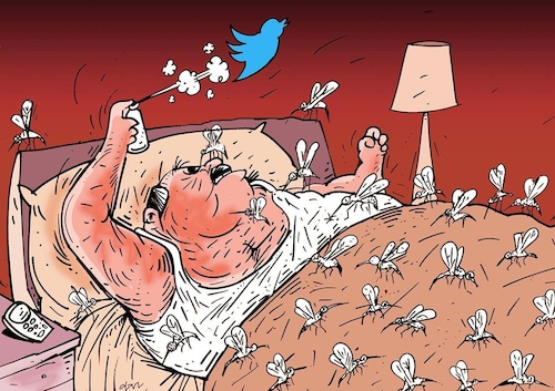 Cartoon: twitter (medium) by oguzgurel tagged twitter,social,media