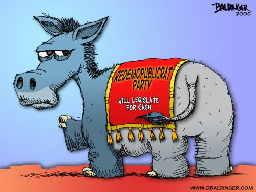 Cartoon: Redemopublicrat (medium) by dbaldinger tagged democrat,republican,mascot,politics,