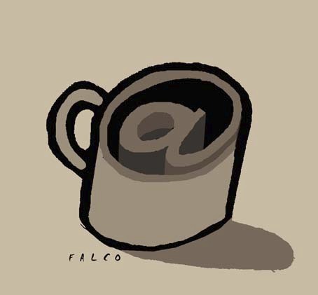 Cartoon: cafe (medium) by alexfalcocartoons tagged cafe