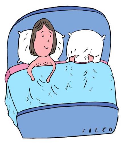 Cartoon: Company (medium) by alexfalcocartoons tagged lonely,bed,girl,company,