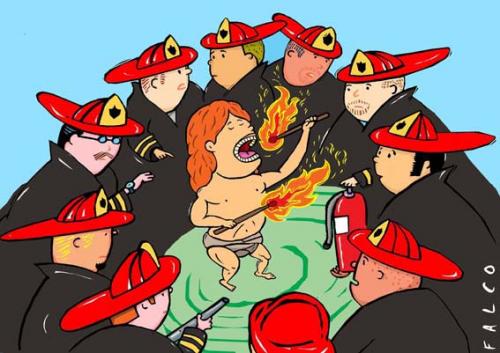 Cartoon: firemen circus (medium) by alexfalcocartoons tagged firemen,circus