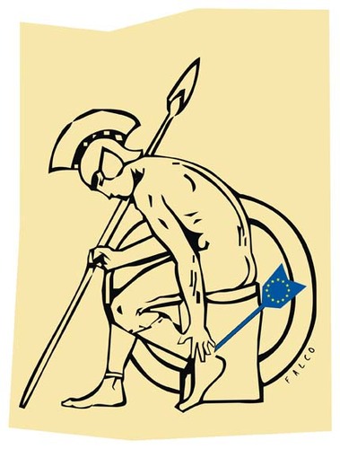 Cartoon: Greece in EU (medium) by alexfalcocartoons tagged greece,in,eu