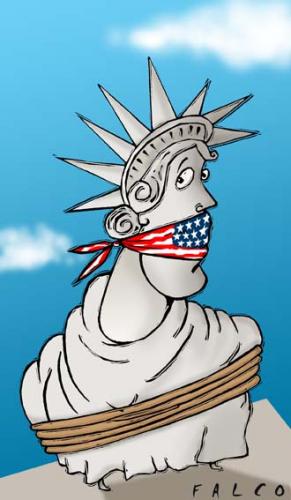 Cartoon: Liberty (medium) by alexfalcocartoons tagged liberty,mute,silence
