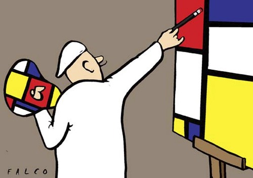 Cartoon: Mondrians atelier (medium) by alexfalcocartoons tagged mondrians,atelier
