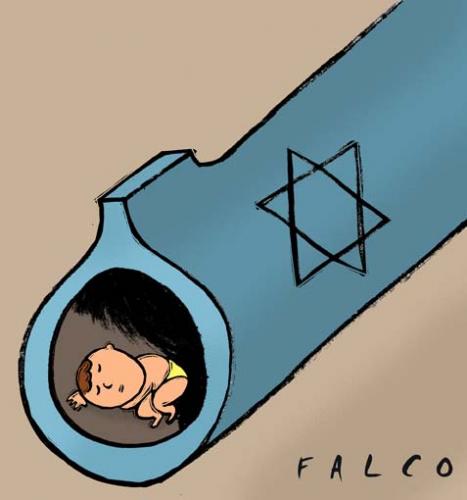 Cartoon: palestinian kid (medium) by alexfalcocartoons tagged palestinian,kids,war