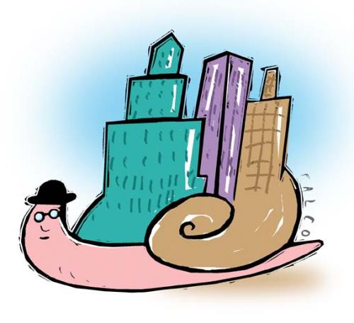 Cartoon: snail city (medium) by alexfalcocartoons tagged snail,city