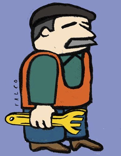 Cartoon: worker (medium) by alexfalcocartoons tagged worker