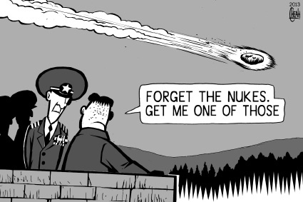 Cartoon: Asteroid Kim (medium) by sinann tagged asteroid,kim,jong,un,north,korea,nuclear,missiles