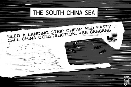 Cartoon: China landing strip (medium) by sinann tagged landing,strip,china,airfield,south,sea
