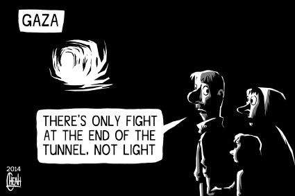 Cartoon: Gaza tunnel (medium) by sinann tagged light,fight,hope,tunnel,gaza