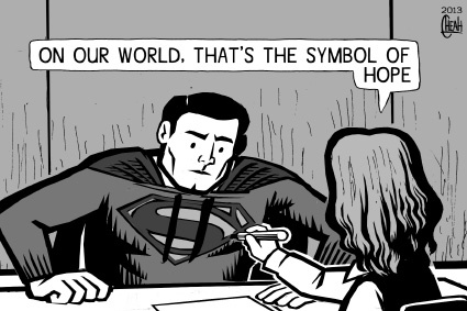 Cartoon: Superman symbol (medium) by sinann tagged superman,man,of,steel,symbol,lois,lane