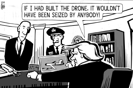 Cartoon: Trump drone (medium) by sinann tagged donald,trump,drone,underwater,china,seize