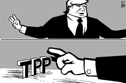 Cartoon: Trump TPP (medium) by sinann tagged trans,trump,donald,pacific,partnership,tpp