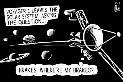 Cartoon: Voyager One (medium) by sinann tagged solar,one,voyager,brakes,system