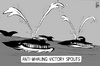 Cartoon: Anti whaling spouts (small) by sinann tagged whales,anti,whaling,victory,water,spouts