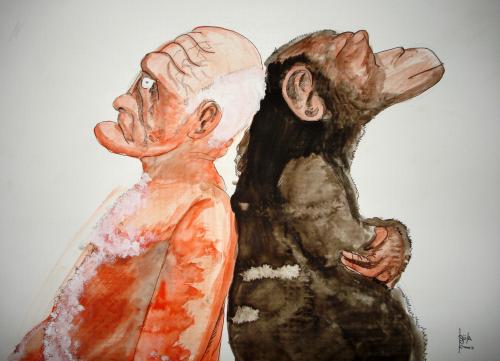 Cartoon: Apes and Humans 2 (medium) by Björn Krause tagged aah,