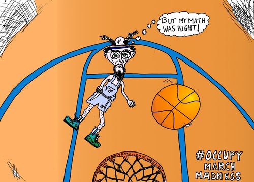 Cartoon: Occupy March Madness (medium) by laughzilla tagged ncaa,march,madness,basketball,championship,tournament,sports,college,laughzilla,satire