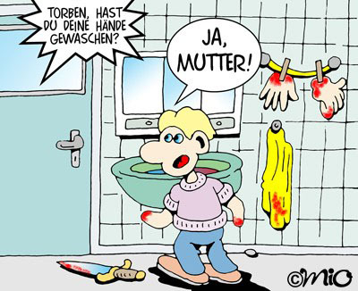 Cartoon: Hygiene (medium) by MiO tagged hände,mio,torben,hygiene,badezimmer