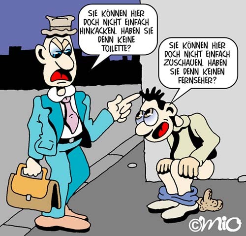 Cartoon: Kacken. (medium) by MiO tagged kacken,mio,notdurft,fernsehen,generationskonflikt