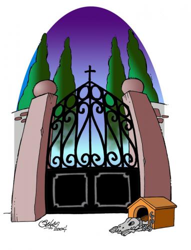 Cartoon: Cemetery (medium) by Salas tagged cemetery,dog,corpse,
