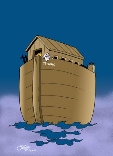 Cartoon: Noahs Ark (medium) by Salas tagged noah,animals,ark,deluge,