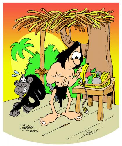 Cartoon: Vibe (medium) by Salas tagged vibe,tarzan,monkey,jungle,