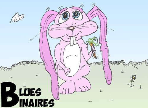 Cartoon: Le lapin des blues binaires en b (medium) by BinaryOptions tagged caricature,blues,lapin,optionsclick,binaires,options,nouvelles,infos,news,comique,dessin