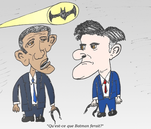 Cartoon: Obama Romney et le Batsignal (medium) by BinaryOptions tagged binaires,doptions,trader,de,option