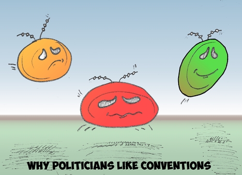 Cartoon: Political bounce (medium) by BinaryOptions tagged binary,option,trader,options,trading,optionsclick,caricature,cariacture,comic,comics,bounce,bouncing,politics,politician,editorial,political,news,financial,market,economic,metaphor,satire