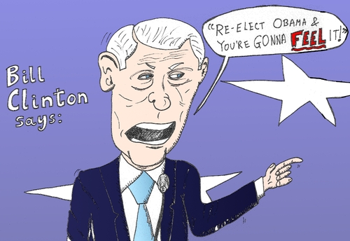 Cartoon: Pres. Bill Clinton caricature (medium) by BinaryOptions tagged bill,clinton,options,binary,option,optionsclick,trader,trading,speech,wagging,wag,finger,pointing,forceful,obama,dnc,2012,stump,editorial,political,cartoon,comic,caricature,satire