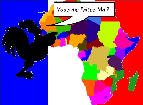 Cartoon: Vous me faites Mali (medium) by BinaryOptions tagged optionsclick,option,binaire,options,binaires,mali,france,coq,militaire,action,actions,affaires,caricature,comique,comic,webcomic,finances,financier
