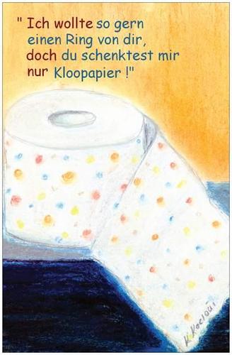 Cartoon: KlooPapier (medium) by KatrinKaciOui tagged kloopapier,ring,vers,liebe,treue,hygiene,design,humor,art