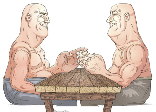 Cartoon: The Handshake (medium) by wambolt tagged illustration,humor,satire