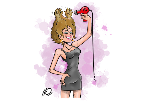 Cartoon: Beauty and the hair (medium) by ramzytaweel tagged hair,beauty,cute