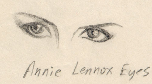 Cartoon: Annie Lennox Eyes...I guess (medium) by vokoban tagged pen,and,ink,doodle,drawing,scribble,pencil