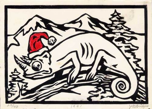 Cartoon: Christmas Card 1991 (medium) by vokoban tagged pen,and,ink,doodle,drawing,print,lino,cut,scribble,pencil